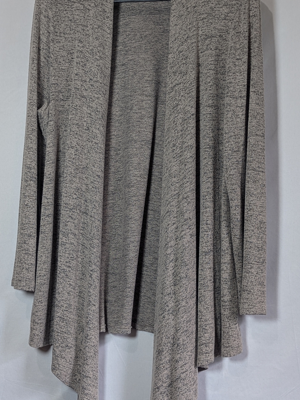 Philosophy XL Taupe Heather Drape Front Cardigan Waterfall Open Cardigan